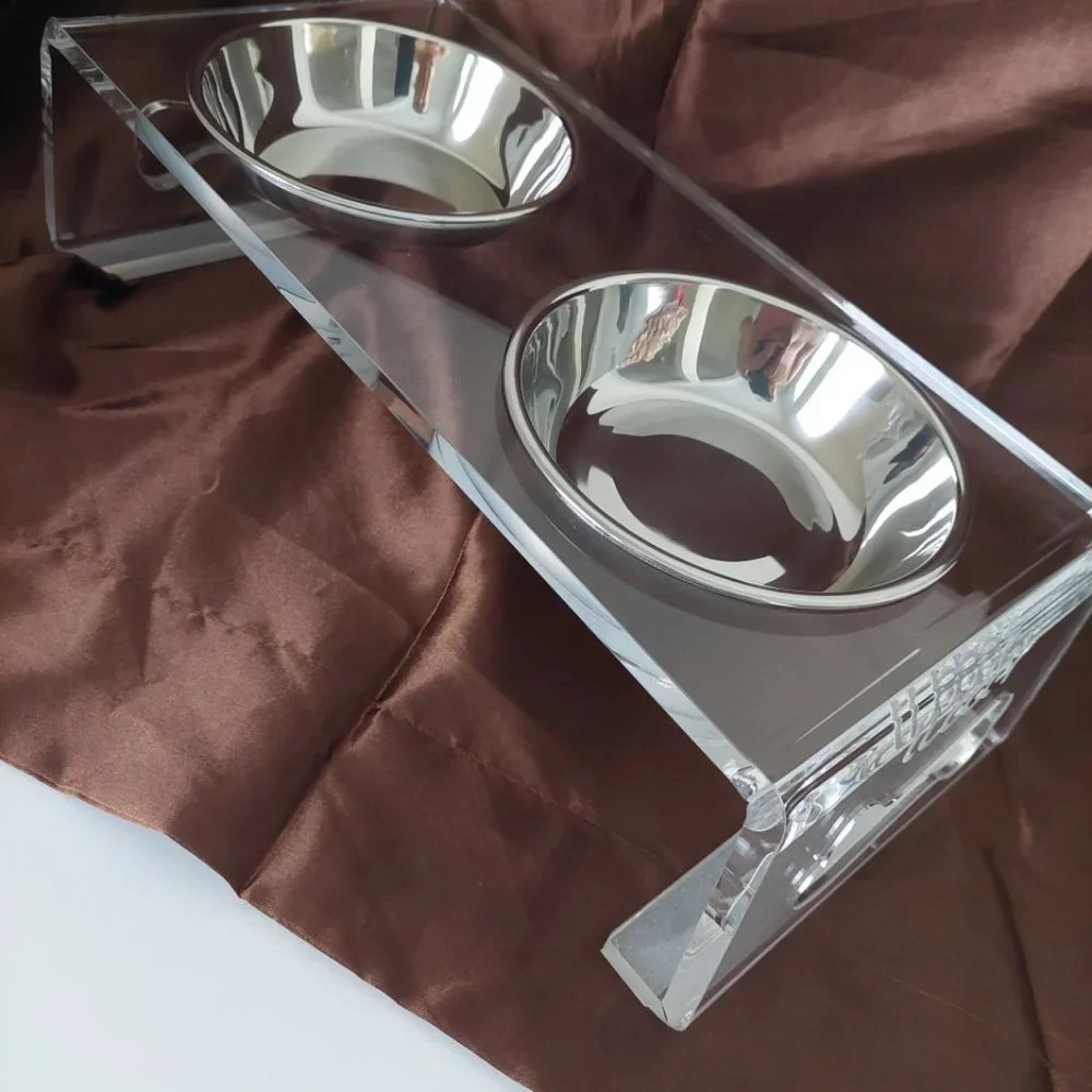 Lubber Elevated Clear Acrylic Pet Bowls
